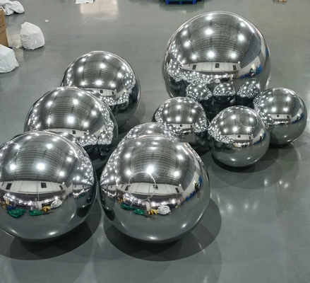 Großer glänzender Chamäleon Ball Spiegel Ballon Silber PVC aufblasbarer Weihnachtsball für Festival Dekoration