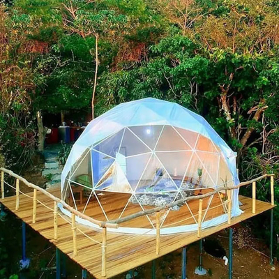 Camping 4 Jahreszeit Geodäsische Zelte Kuppelhaus Aufblasbar Transparent