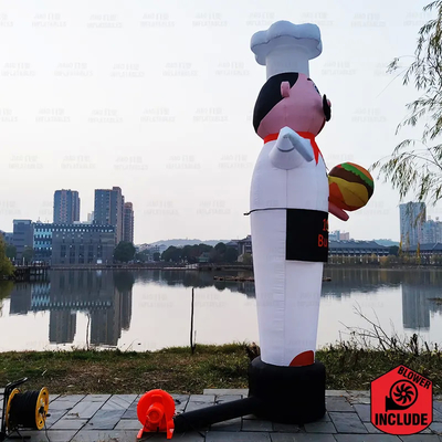 Riesenfutter Großer aufblasbarer Küchenchef Lufttänzer Aufblasbare Luft Winkende Hand Puppe Zeichentrickfilm Aufblasbare Ballon
