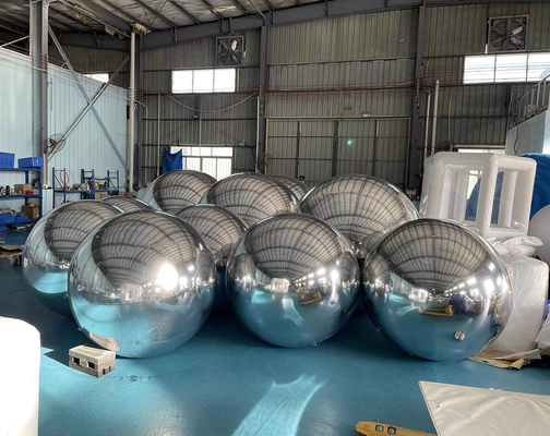 Luxuriöse Party Dekoration Reflexive Silber Glanz Ballon Aufblasbare Spiegelkugel für stilvolle Veranstaltungen