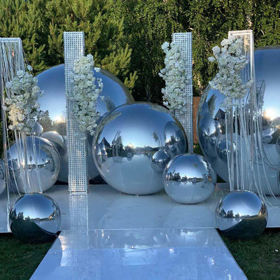 Spiegelball Exklusivveranstaltung Denkwürdige Einstellungen Attraktion Große glänzende Kugeln aufblasbar Silber Deluxe glänzender Ballon aufblasbar