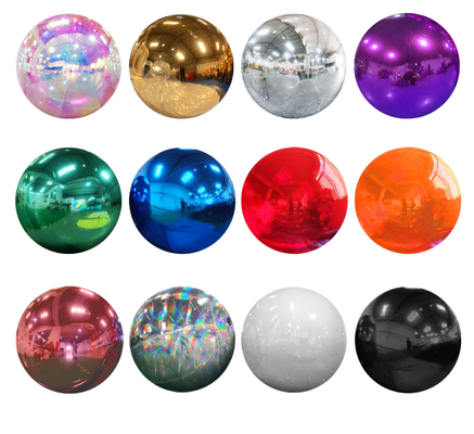 Spiegelball Exklusivveranstaltung Denkwürdige Einstellungen Attraktion Große glänzende Kugeln aufblasbar Silber Deluxe glänzender Ballon aufblasbar