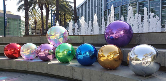 Custom PVC Weihnachtsgroße Spiegelkugel Farben Außendekorative Aufblasbare Reflexionsballons