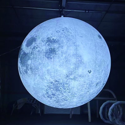 Individuell angefertigter riesiger aufblasbarer Mondplanetenball Werbung Helium aufblasbarer Mondballon mit LED