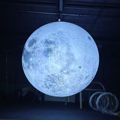 Individuell angefertigter riesiger aufblasbarer Mondplanetenball Werbung Helium aufblasbarer Mondballon mit LED