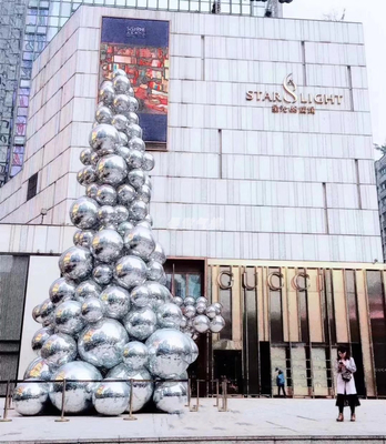 Anpassung aufblasbare Weihnachtsdekoration große hängende Glasspiegelkugel Weihnachtsspiegelkugeln
