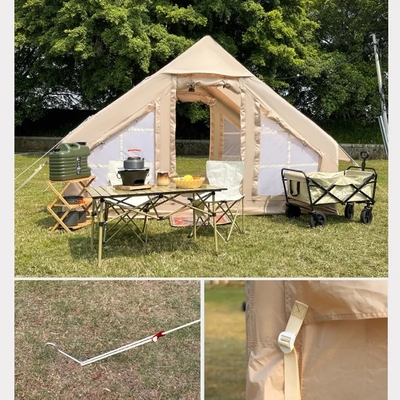 Populäres Glamping Canvas Aufblasbare Außencamping kundenspezifisches Luxus-Polyester-Luft-Familienzelt zum Campen