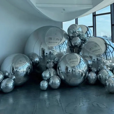Zweifach aufblasbare Werbeballons Silber aufblasbare Spiegelkugel