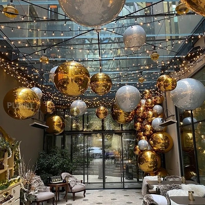 Zweifach aufblasbare Werbeballons Silber aufblasbare Spiegelkugel