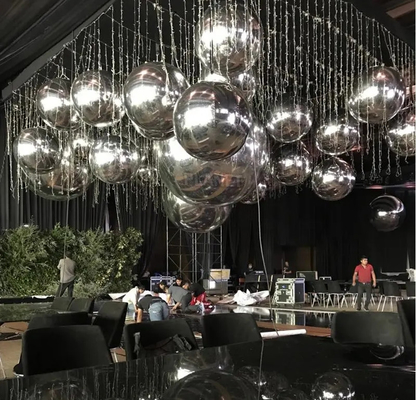 Zweifach aufblasbare Werbeballons Silber aufblasbare Spiegelkugel