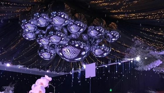 Zweifach aufblasbare Werbeballons Silber aufblasbare Spiegelkugel