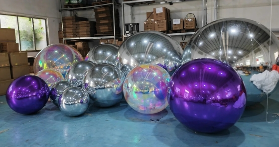 Zweifach aufblasbare Werbeballons Silber aufblasbare Spiegelkugel