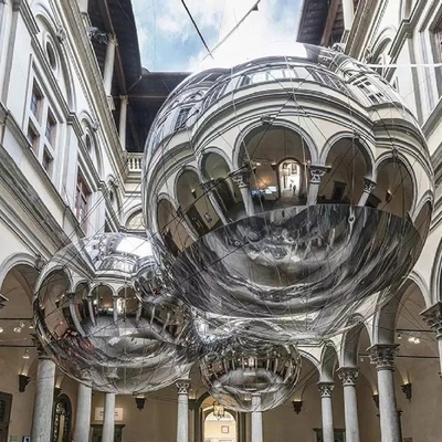 Party Aufblasbare Werbeballons Rund aufblasbare Spiegelballon Silber