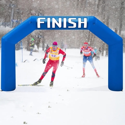 Blau 20ft Aufblasbare Bogen Event Bogen Eingang Ziellinie Aufblasbare Rennen Werbebogen für Marathon