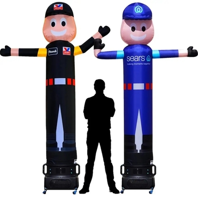 Wahnsinnige Aufblasbare Outdoor Werbung Gebraucht Custom Größe Junge Skydancer Tube Man Air Dancer mit Blaser