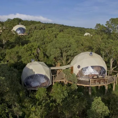 Luxusweißes Außen-Wasserdichtes Campinghotel Safari Dome Zelt für Resort