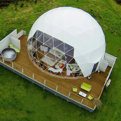 Neues Design Luxus Outdoor Camping PVC Wohnzimmer Glamping Kuppel Resort Zelt Hotel