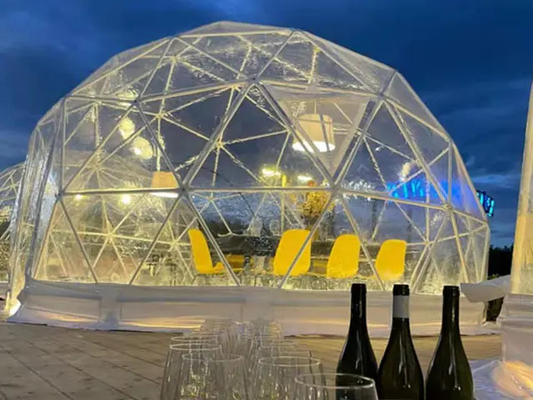 Neues Design 4 bis 10 Personen 850g PVC Stoff Glamping Dome Luxuszimmer Zelte