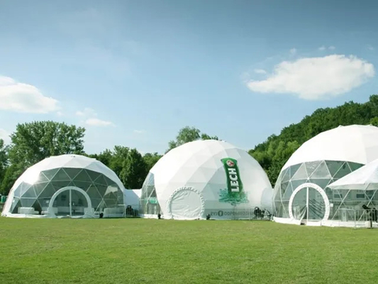 Neues Design 4 bis 10 Personen 850g PVC Stoff Glamping Dome Luxuszimmer Zelte