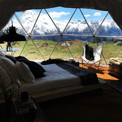 Stahlrahmen Transparentes PVC Geodätisches Gartenhaus Kuppel Iglu Zelt