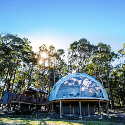 Luxus im Freien 8m Durchmesser wasserdichtes Baldachin Safari Glamping Resort rundes Hotel geodetisches Kuppelzelt
