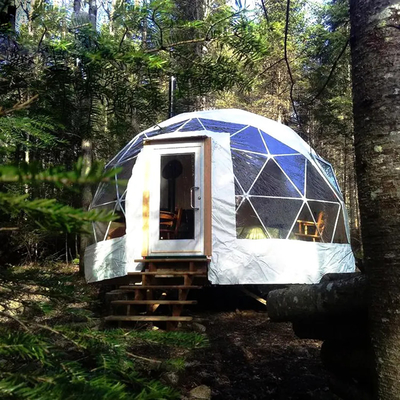 Luxus im Freien 8m Durchmesser wasserdichtes Baldachin Safari Glamping Resort rundes Hotel geodetisches Kuppelzelt
