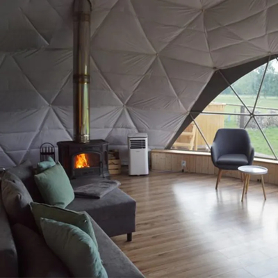 Luxus im Freien 8m Durchmesser wasserdichtes Baldachin Safari Glamping Resort rundes Hotel geodetisches Kuppelzelt