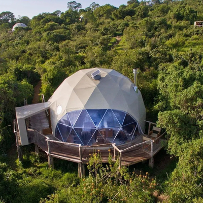 Großes Outdoor-Luxus-Wasserdichtes Glamping 6m geodätisches Kuppelzelt Hotel