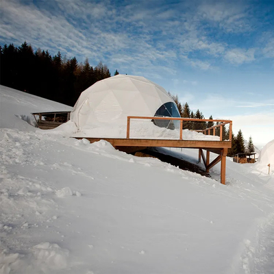 größeres Bild Hinzufügen zum Vergleichen Teilen Luxus 6m PVC Winterschnee beheiztes Camping Halbkuppel Zelt für Wüste