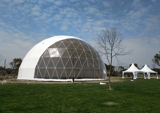 Weißes, aufblasbares Campinggeodesisches Kuppelzelt, wasserdichtes PVC-Vorgefertigtes