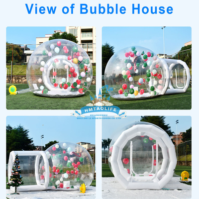 Weißes Hüpfhaus mit Schaumbladen, das transparent spielt