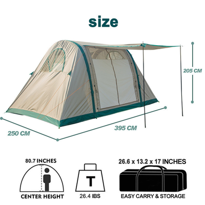 Warm Vier-Jahreszeiten 10 Personen Winter wasserdicht Outdoor Luxus Hotel Wüste Pop Up Air Tent Aufblasbares Campingzelt für 8 Personen
