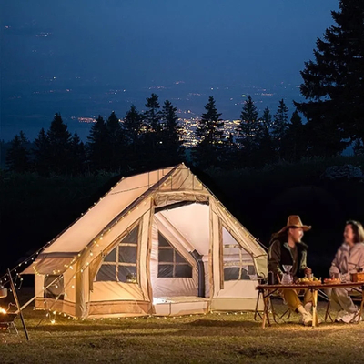 Luxus Outdoor Camping 10 Meter Weiß 12 Quadratmeter Großfarbenzelt Luftzelt aufblasbar