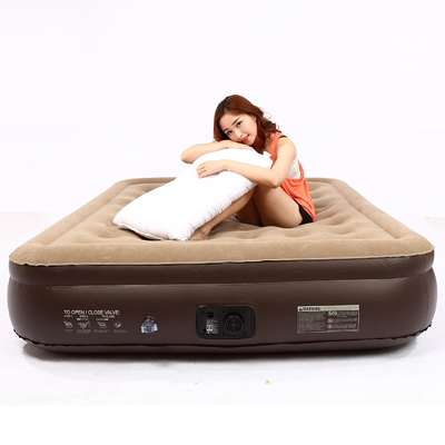 heiß verkauftes Blow Up Air Bett Weiches Plush Flocking Matratze Dauerhaftes Automatisches Elektrisches Aufblasungsluftmatratze