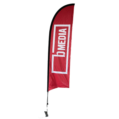15 Fuß Außen-Fabrik UV-Schutz Nicht verblasst Werbemesser Form Fliegender Custom Banner Strand Feder Flagge